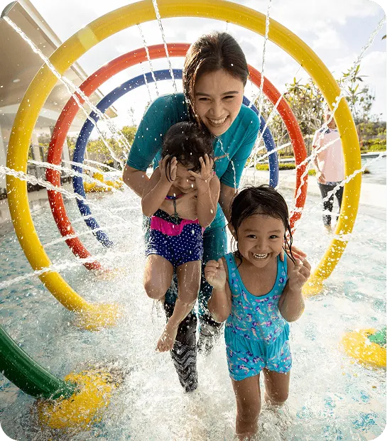 Children's pool with water play at Gardens Wellness